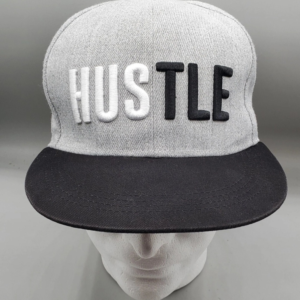 Hustle Gang Gray and Black Snapback Cap